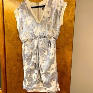 hype. White cream dress with silver sequins